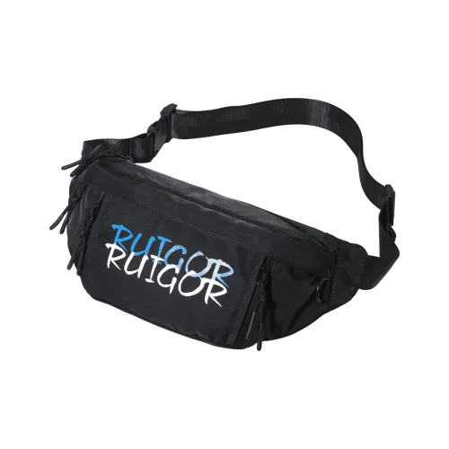 RUIGOR Ткань Обхват талии Сумка Грудь Сумка Унисекс Черный Синий Светлый Жемчужный Зеленый