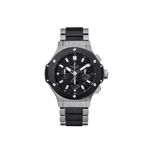 HUBLOT Автоматический Механический Часы Мужские 44 мм Черный Циферблат Нержавеющая Сталь Ремешок