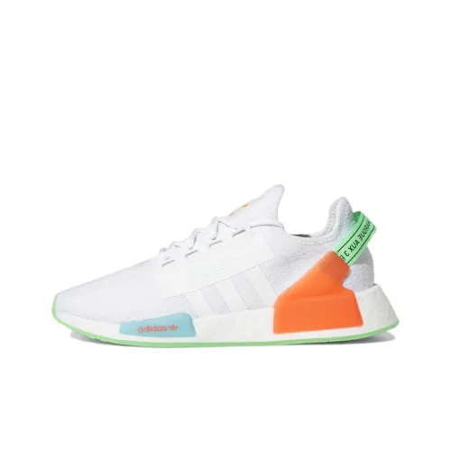 Adidas Originals NMD_R1 Slip Resistant Abrasion Resistant Breathable Low Top Casual Shoes Men's White Blue