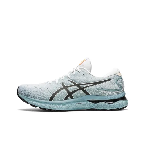 Asics Gel Nimbus 24 Low Top Марафон Беговые кроссовки Мужские Белый Синий