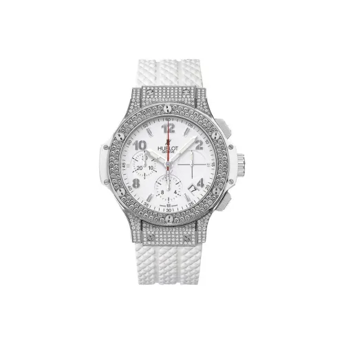 HUBLOT Автоматический Механический Часы Мужские 44 мм Белый Циферблат Корпус из Нержавеющей Стали Резиновый Ремешок