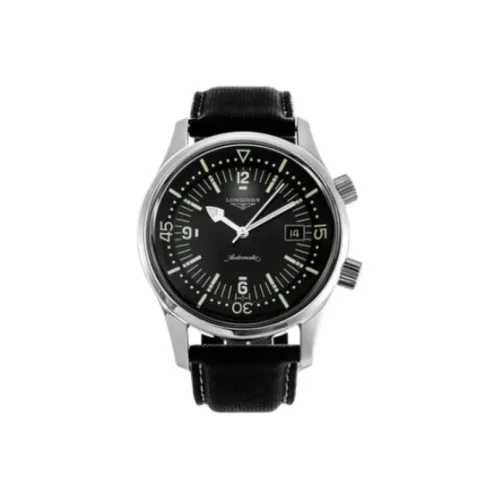 LONGINES Classic Vintage Автоматический Механический Механизм Мужские Часы 42 мм Черный Циферблат