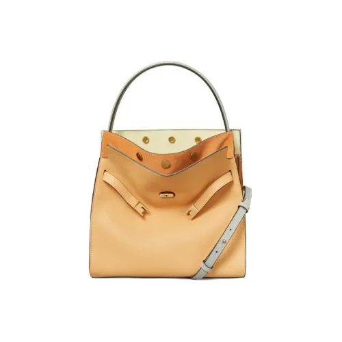 TORY BURCH Lee Radziwill Litchi Grain Leather One Shoulder Regular Women's Light Peach
