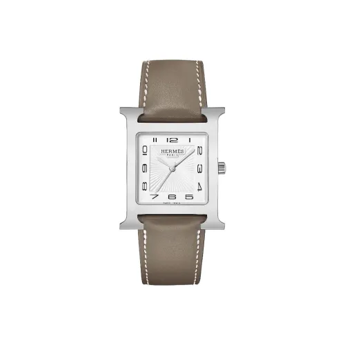 HERMES Кварцевый Movement Женские Heure H Часы 30,5 мм Белые