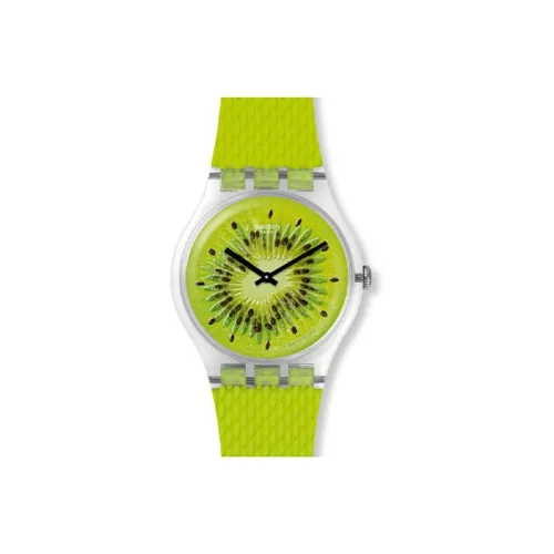 SWATCH Originals Collection Кварцевый механизм Мужские часы Часы 41 мм Зеленый циферблат Пластиковый корпус часов