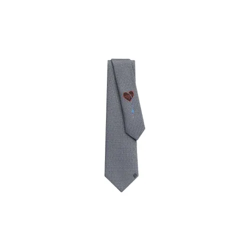 HERMES La Clef du Bonheur Шелковые галстуки Мужской Серый