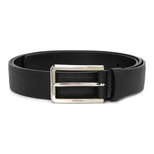 PRADA Ремни из коровьей кожи, черные, мужские