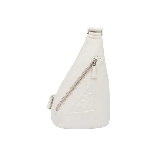 PRADA Кожа Sling Сумка Мужская Мел Белый