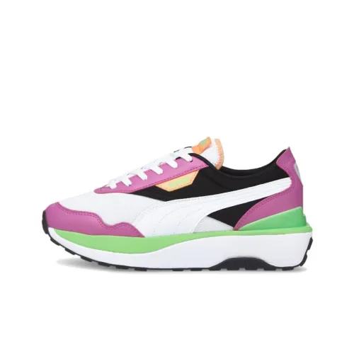 PUMA Cruise Rider Trainer Flair Low Топ Life Повседневная обувь Женская Белый Фиолетовый Зеленый