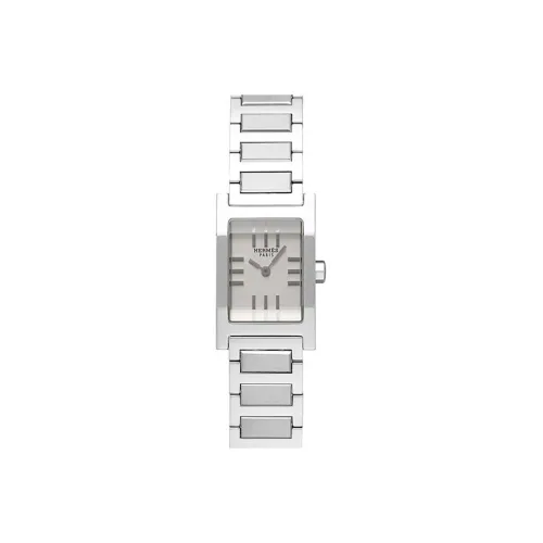 HERMES TANDEM Women's Watch Кварцевый механизм ремешок из нержавеющей стали белый циферблат