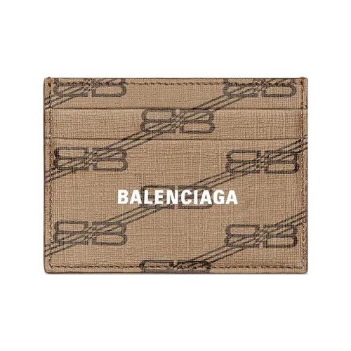 Balenciaga Покрытый холст Картхолдер Картхолдер Женский Бежевый Коричневый