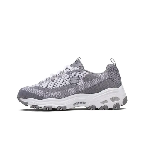Skechers D'LITES Series Skech KNIT Low Топ Повседневная обувь Женская Серый Белый