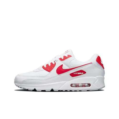 Nike Air Max 90 Low Топ Air Cushion Беговые кроссовки Мужские Белый Красный