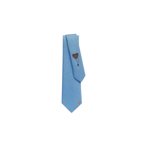 HERMES The Key to Happiness Шелковые галстуки Небесно-голубой Мужской