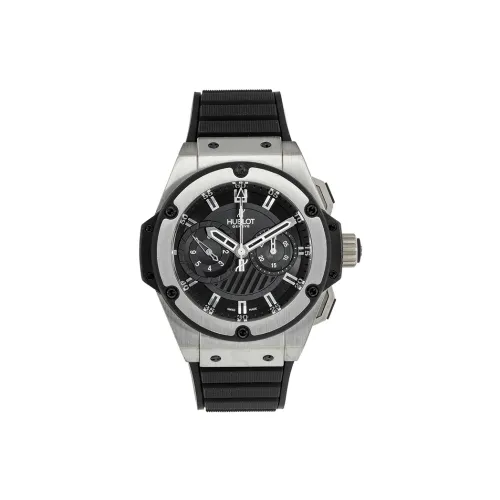 HUBLOT KING POWER Автоматический Механический Часы Мужские 48 мм Черный Циферблат Титан Корпус Часы Резиновый Ремешок