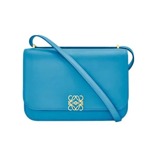 LOEWE Goya Однотонная сумка через плечо из коровьей кожи среднего размера женская сапфирово-синий