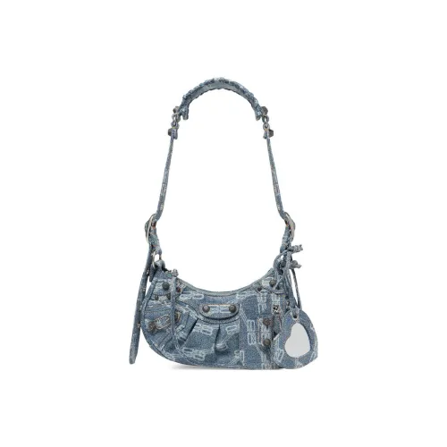 Balenciaga Le Cagole Деним Пельменная Сумка Байкер Сумка Полумесяц Сумка Сумка через плечо Мини Сумка Женская Синяя