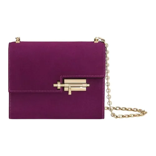 HERMES Verrou Doblis Телячья кожа Verrou Сумка Сумка через плечо Мини Женские P9 Anemone Пурпурный цвет анемона