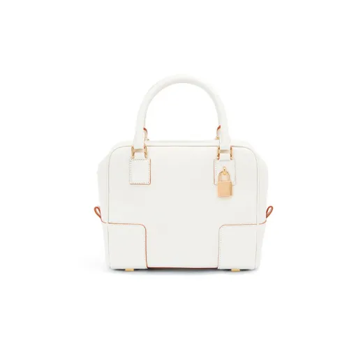 LOEWE Amazona Рельефная Телячья Кожа Сумка Сумка через плечо Сумка через плечо Мини Женская Хлопковая Белая