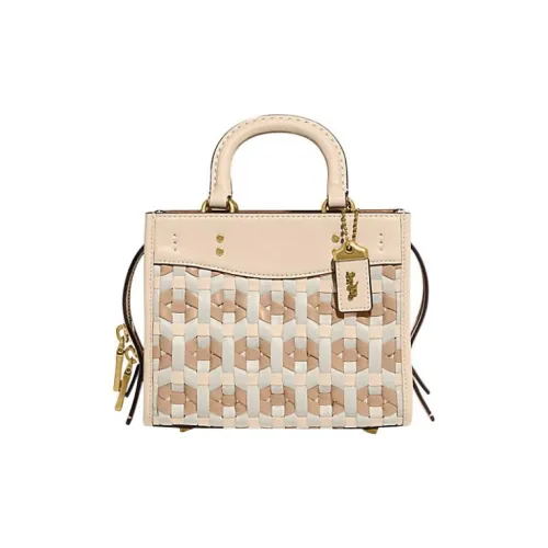 COACH Rogue Кожа Сумка Сумка через плечо Сумка через плечо Маленькая Женская Экрю