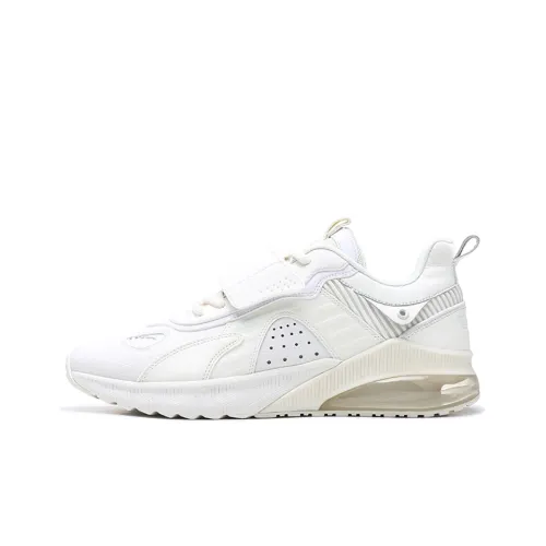 Erke Shock Absorbers Slip-Resistant Abrasion-Resistant Low-Top Running Shoes Men's Pearl White Эрке Шок Абсорберы Противоскользящие Устойчивые к Износу Низкие Кроссовки для Бега Мужские Жемчужно-Белые