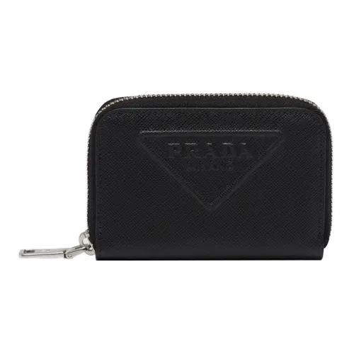 PRADA Saffiano кожа кошелек для монет мужской черный