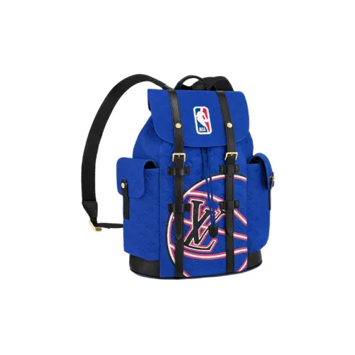 LOUIS VUITTON NBA Collaboration Холст Рюкзак Средний Мужской Кляйн Синий