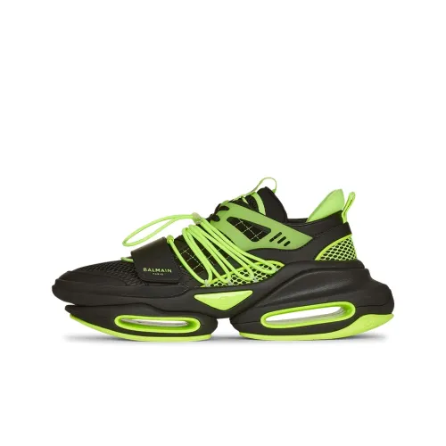 BALMAIN B Смелый Низкий Топ Толстая Подошва Кроссовки Мужские Черные Зеленые