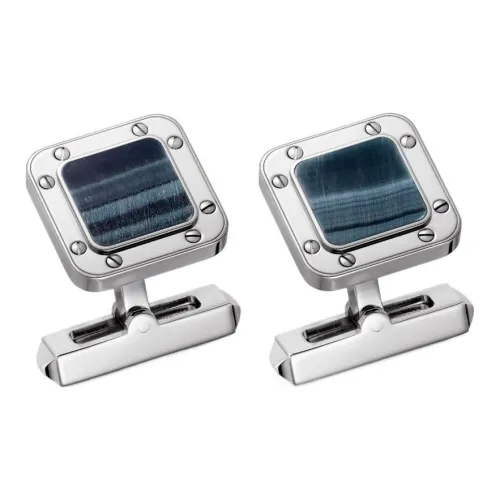 Cartier Запонки Santos De Cartier Серебро, Палладиевая Отделка, Соколиный Глаз