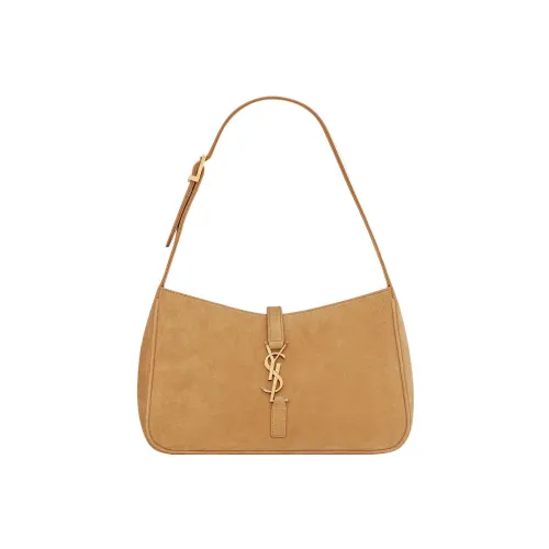 SAINT LAURENT LE5A7 Телячья кожа Сумка через плечо Сумка-хобо Сумка Сумка через плечо Женская Песочно-желтая