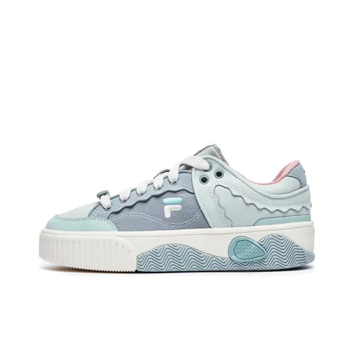 FILA FUSION STACK Износостойкий и Легкий Низкий Топ Кроссовки для скейтбординга Женские Серый Quarry Синий