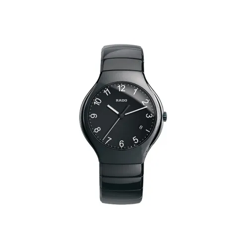 RADO Realme Collection Кварцевый механизм Мужские часы Часы 40 мм Черный циферблат Керамические корпуса Керамический ремешок