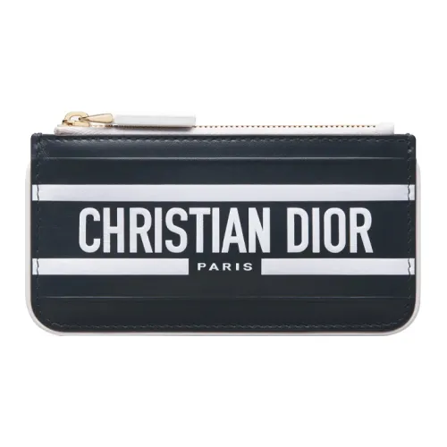 DIOR Телячья кожа Key Pouch Мешок для хранения Клатч Женские Синий