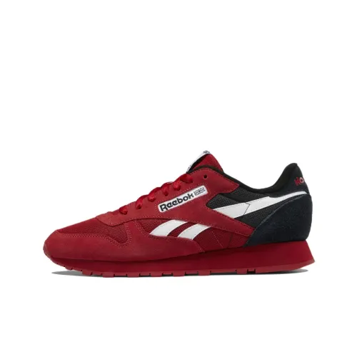 Reebok Classic Leather Low Топ Беговые кроссовки Унисекс Красный Белый