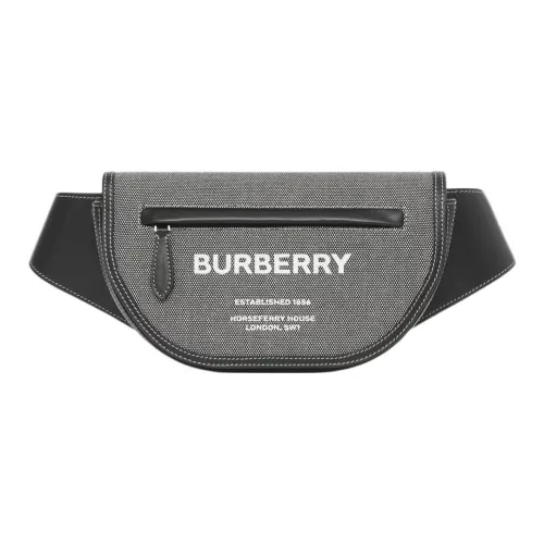 Burberry Horseferry Canvas Bag Single Shoulder Sling Bag Waist Bag Small Men's Gray