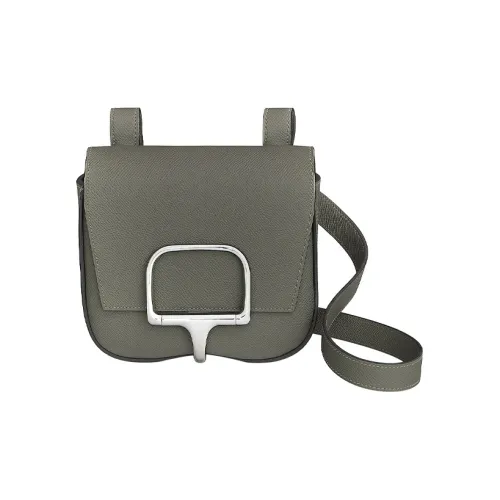 HERMES Della Cavalleria Эпсомская кожа Сумка через плечо Мини Женская 0L Grismeyer Дождевой облачный серый