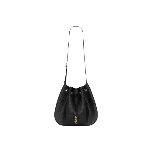 SAINT LAURENT Париж Крокодил Тисненая кожа Сумка-хобо Портативная Сумка через плечо Сумка через плечо Женская Черная