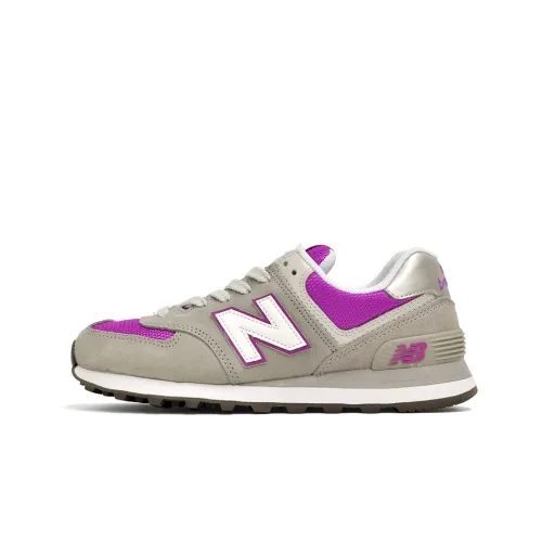 New Balance NB 574 Low Топ Марафон Беговые кроссовки Женские Серый Фиолетовый
