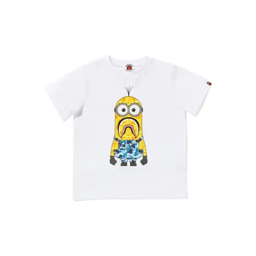 A BATHING APE Shark Series Белый Kids T Рубашки