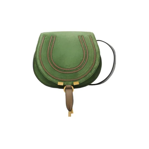 Chloe Marcie Телячья кожа Седло Сумка Сумка через плечо Маленькая женская зеленая