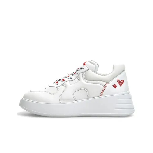 HOGAN Rebel Low Топ Стильные Скейтбординги Женские Белые Красные