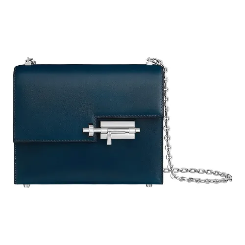 HERMES Verrou Телячья кожа Verrou Сумка Сумка через плечо Мини Женские 7P BLEU DE Prusse Прусский синий