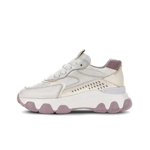 HOGAN HyperactiveHyperactive Устойчивый к истиранию Низкий Топ Повседневная обувь Женская Серый Золото Фиолетовый
