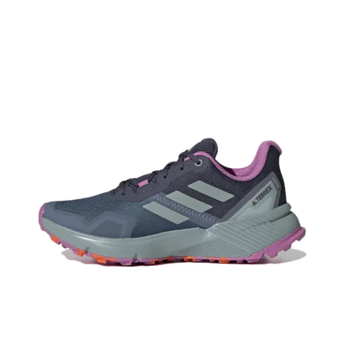 adidas Terrex Soulstride Flow Устойчивые к истиранию Низкие Беговые кроссовки Женские Синий Черный Фиолетовый
