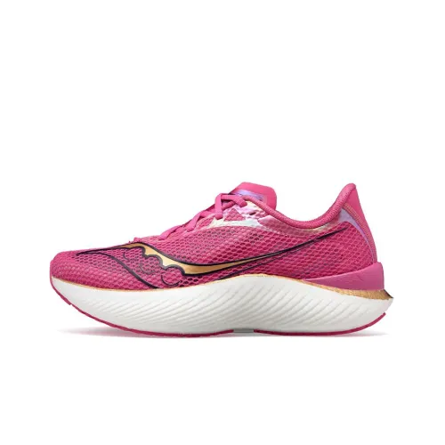 Saucony Endorphin Pro 3 Амортизаторы Slip-resistant устойчивые к истиранию Низкий топ Беговые кроссовки Женские Розовый Стандарт M
