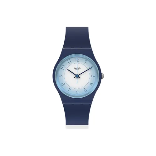 Swatch Quartz Механизм Унисекс Часы 34 мм Белый Циферблат Пластиковый Корпус Часы Силиконовый Ремешок