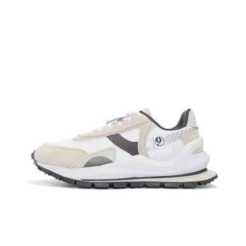 LiNing Shock Absorbers Slip-resistant Abrasion-resistant Low Top Casual Men's White Gray LiNing Shock Absorbers Противоскользящий Устойчивый к истиранию Низкий Топ Повседневный Мужской Белый Серый