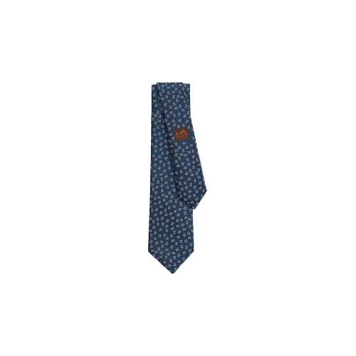 HERMES Tie 7 Шелковые галстуки Мужской, морской синий