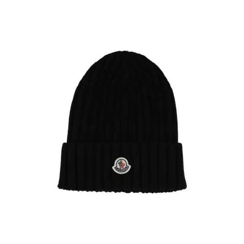Moncler Шерстяные Шапки Унисекс Черного Цвета