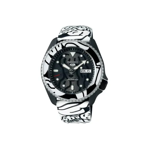 SEIKO Автоматический Механический Механизм Мужские часы SEIKO5 43 мм Черные